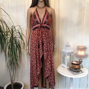 HALTER ROMPER MAXI DRESS
